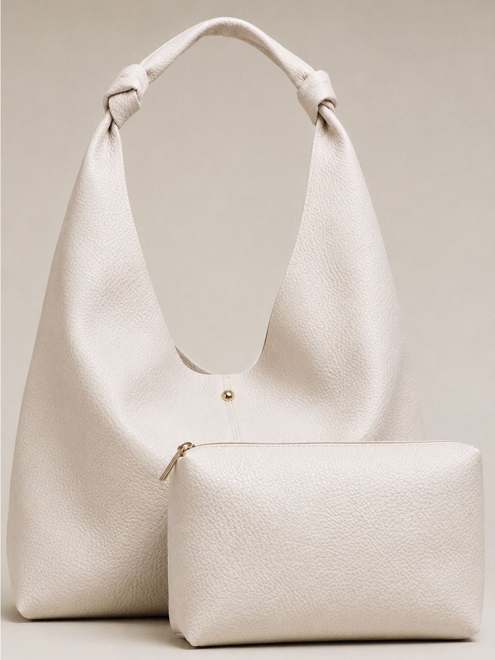 By Anthropologie Love Knot Slouchy Bag Handbag Purse Cream